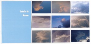 "Coleção de Nuvens", Letícia de Brito Cardoso, 2003, fotocópia, adesivos, fotografia digital, 20 x 14 cm (álbum), 6 x 9 cm (9 adesivos)