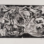 "Apocalipse", Marcelo Grassmann, 1951, São Paulo/SP, xilogravura sobre papel, 60,5 x 35 cm