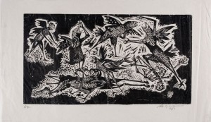 "Harpias nº 1", Marcelo Grassmann, 1951, São Paulo/SP, xilogravura sobre papel, 35 x 60 cm