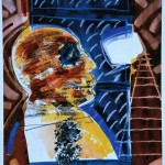 "Cyber", Pedro Pires, 2000, Florianópolis/SC, Técnica mista (aquarela, pastel, grafite, crayon, tinta de impressão, lápis de cor), 66 x 48 cm
