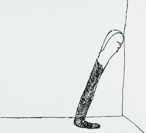 Sem Título [da Série "Mergulho"], Luiz Rodolfo Annes, 2006, Curitiba/PR, Nanquim sobre papel, 15,4 x 16,8 cm