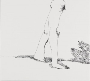 Sem Título [da Série "O Homem Permanecido"], Luiz Rodolfo Annes, 2003, Curitiba/PR, Nanquim sobre papel, 14,7 x 16,3 cm