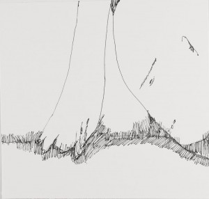 Sem Título, da Série "O Homem Permanecido", Luiz Rodolfo Annes, 2004, Curitiba/PR, nanquim sobre papel, 13,5 x 14 cm
