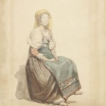 Estudo de Traje Italiano, Victor Meirelles de Lima, circa 1853/1856, Itália, Aquarela sobre papel, 29,6 x 22,3 cm