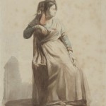 Estudo de Traje Italiano, Victor Meirelles de Lima, circa 1853/1856, Itália, Aquarela sobre papel, 26,0 x 20,1 cm