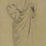 Estudo de Panejamento, Victor Meirelles de Lima, circa 1853/1856, Itália, Grafite sobre papel, 37,1 x 19,9 cm