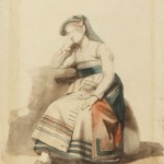 Estudo de Traje Italiano, Victor Meirelles de Lima, circa 1853/1856, Itália, Aquarela sobre papel, 28,0 x 21,0 cm