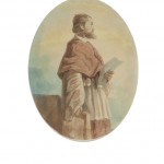 Estudo de Traje Italiano, Victor Meirelles de Lima, 1854, Ilha Ischia, Itália, Aquarela sobre papel, 14,0 x 11,0 cm