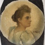 Cabeça de Mulher, Décio Rodrigues Villares, s/d, s/i, Óleo sobre cartão, 19,9 x 18,9 cm