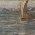 Barco à Vela, Belmiro de Almeida, 1915, s/i, Óleo sobre madeira, 13,5 x 17,8 cm