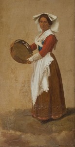 Estudo de Traje Italiano, Victor Meirelles de Lima, 1853/1856, Itália, Óleo sobre cartão, 30,5 x 18,0 cm